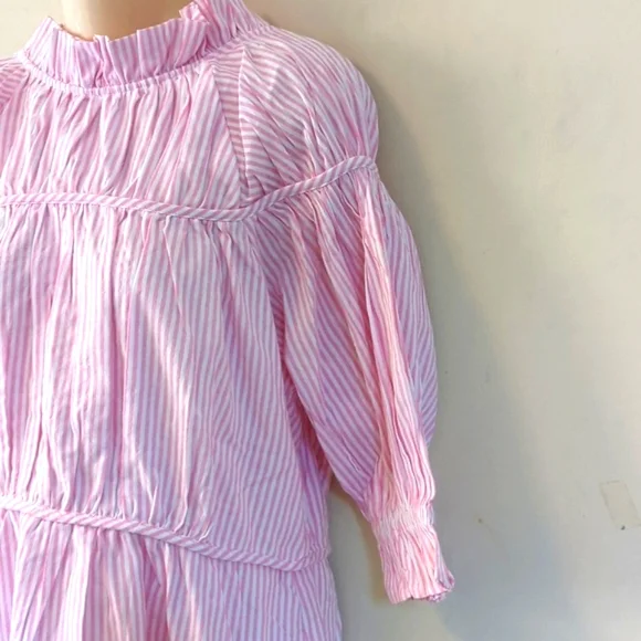 Elegant Pink Striped Mini Dress - Picture 8 of 16